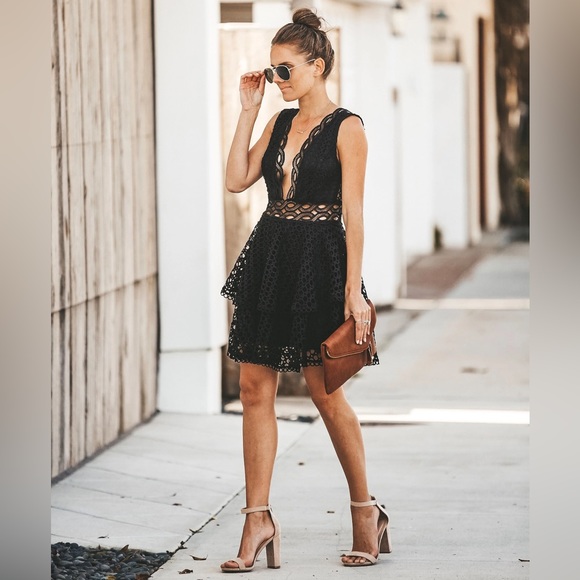 Blue crochet, layered dress. Never worn. Size large - Picture 1 of 5